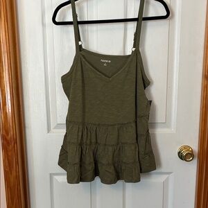 Torrid Khaki Tiered Camisole Top